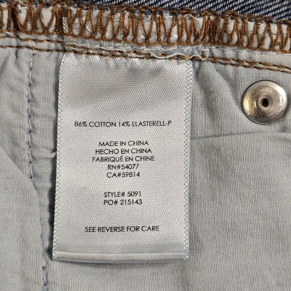 CAbi Curvy Skinny Blue Distressed Womens Jeans Size 10 Mid Rise - Picture 11 of 13